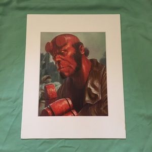 HellBoy portrait art matted Dark Horse Comics
